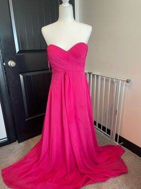 Allure Bridals Strapless Fuchsia Pink Evening Gown